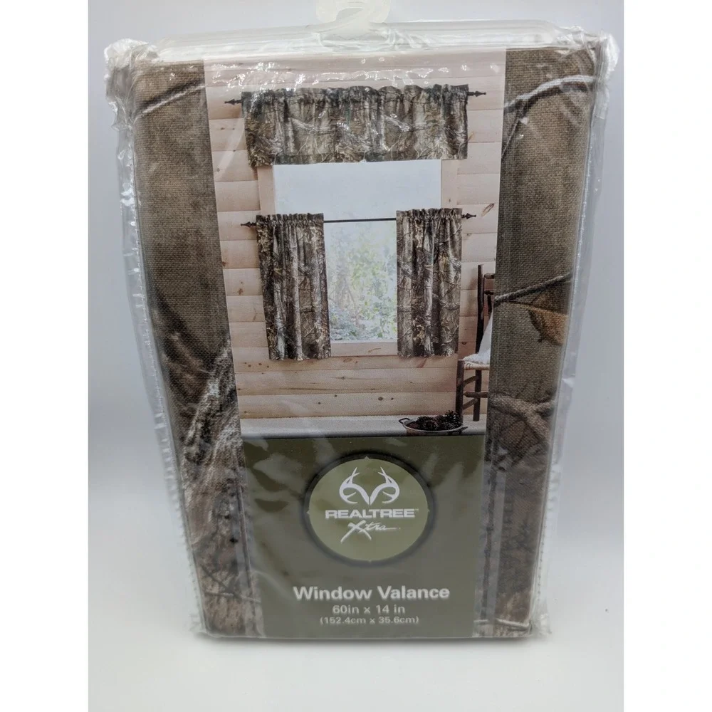 Realtree Edge Window Curtain Window Valance, Rustic, Dimensions: 60